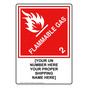 Red DOT FLAMMABLE GAS 2 Sign With Custom Text DOT-9862-CUSTOM_RED
