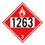 DOT FLAMMABLE 3 1263 Class 3 Placard or Label