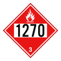 DOT FLAMMABLE 3 1270 Class 3 Placard or Label
