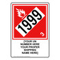Red DOT FLAMMABLE 3 1999 Sign With Custom Text DOT-9928-CUSTOM_RED