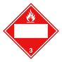DOT FLAMMABLE Custom or Blank Class 3 Placard or Label
