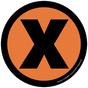 Orange Graphic [X Symbol] Label CS389988