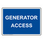 Generator Access Sign NHE-27132