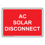 AC Solar Disconnect Sign NHE-27148