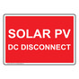 Solar PV DC Disconnect Sign NHE-27157