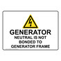 Generator Neutral Is Not Bonded To Sign With Symbol NHE-28609