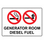 Generator Room Diesel Fuel Sign NHE-28610