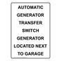 Portrait Automatic Generator Transfer Switch Sign NHEP-25539