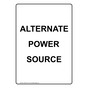 Portrait Alternate Power Source Sign NHEP-27012