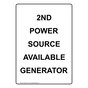 Portrait 2nd Power Source Available Generator Sign NHEP-27013