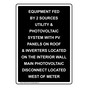 Portrait Equipment Fed By 2 Sources Utility Sign NHEP-27072