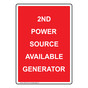Portrait 2nd Power Source Available Generator Sign NHEP-27123