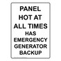 Portrait Panel Hot At All Times Has Emergency Sign NHEP-27142