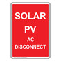 Portrait Solar PV AC Disconnect Sign NHEP-27156