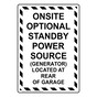 Portrait Onsite Optional Standby Power Source Sign NHEP-27527