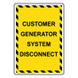 Portrait Customer Generator System Disconnect Sign NHEP-30158