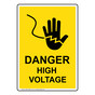 Portrait Danger High Voltage Sign With Symbol NHEP-19683_YLW