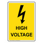 Portrait High Voltage Sign With Symbol NHEP-19689_YLW