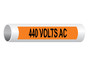 440 Volts AC Pipe Label PIPE-13058_Black_on_Orange