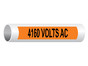 4160 Volts AC Pipe Label PIPE-13066_Black_on_Orange