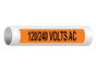 120 240 Volts AC Pipe Label PIPE-735_Black_on_Orange