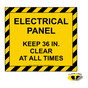 Electrical Panel Keep 36 In. Clear At All Times Floor Label NHE-18871