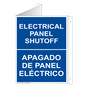 Blue Triangle-Mount ELECTRICAL PANEL SHUTOFF - APAGADO DE PANEL ELÉCTRICO Sign NHB-13818Tri