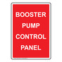 Portrait Booster Pump Control Panel Sign NHEP-27096
