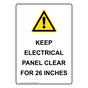 Portrait Keep Electrical Panel Clear Sign With Symbol NHEP-28625