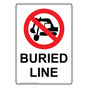 Portrait Buried Line Sign With Symbol NHEP-30259