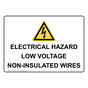 Electrical Hazard Low Voltage Non-Insulated Sign With Symbol NHE-30269