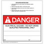 ANSI Danger Electrical Hazard - Do Not Cross Qualified Personnel Only Barricade Label CS224652