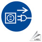 Unplug Symbol Label for Electrical LABEL_CIRCLE_18_a