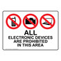 All Electronic Devices Are Prohibited In This Area Sign NHE-25199