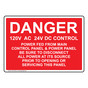 Danger 120V AC And 24V DC Control Power Fed From Sign NHE-27462