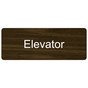 Walnut Engraved Elevator Sign EGRE-305_White_on_Walnut