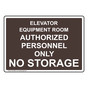 Elevator Equipment Room Authorized Personnel Sign NHE-28687