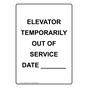 Portrait ELEVATOR TEMPORARILY OUT OF SERVICE Sign NHEP-50426
