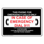 Phone For Emergency Calls Only Sign NHE-14089 Emergency Contact 911