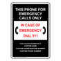 Portrait This Phone For Emergency Sign With Symbol NHEP-14089