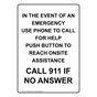 Portrait In The Event Of An Emergency Use Phone Sign NHEP-28999