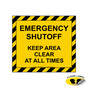 Emergency Shutoff Keep Area Clear At All Times Floor Label NHE-18873