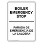 Boiler Emergency Stop Bilingual Sign NHB-13770