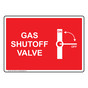 Gas Shutoff Valve Sign With Symbol NHE-13843