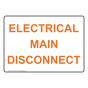 Electrical Main Disconnect Sign NHE-27069