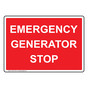 Emergency Generator Stop Sign NHE-27129
