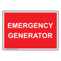 Emergency Generator Sign NHE-29620