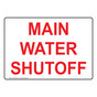 Main Water Shutoff Sign NHE-6890