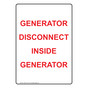 Portrait Generator Disconnect Inside Generator Sign NHEP-27134