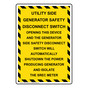 Portrait Utility Side Generator Safety Disconnect Sign NHEP-27486